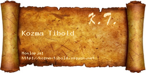Kozma Tibold névjegykártya